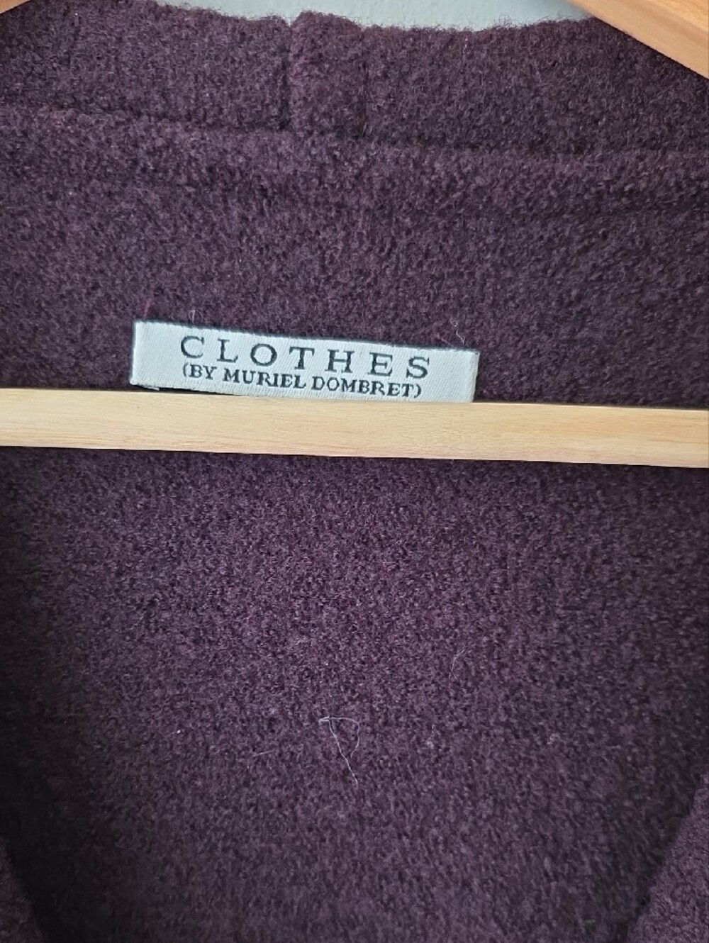 Muriel Dombret - Canadian Fashion Designer Wool Long Peacoat in Dark Plum - Picture 2 of 8